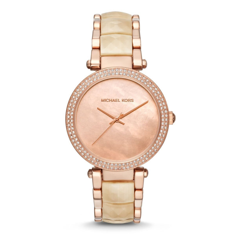 Michael Kors Parker Mother of Pearl Pink Dial Two Tone Steel Strap Watch for Women - MK6492 Buy Now By Michael Kors