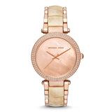Michael Kors Parker Mother of Pearl Pink Dial Two Tone Steel Strap Watch for Women - MK6492 Buy Now By Michael Kors