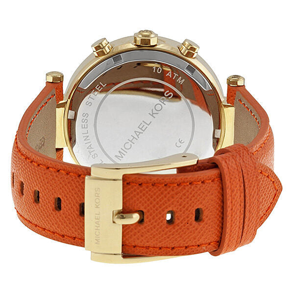 Michael Kors Parker Champagne Dial Orange Leather Strap Watch for Women - MK2279 Buy Now By Michael Kors