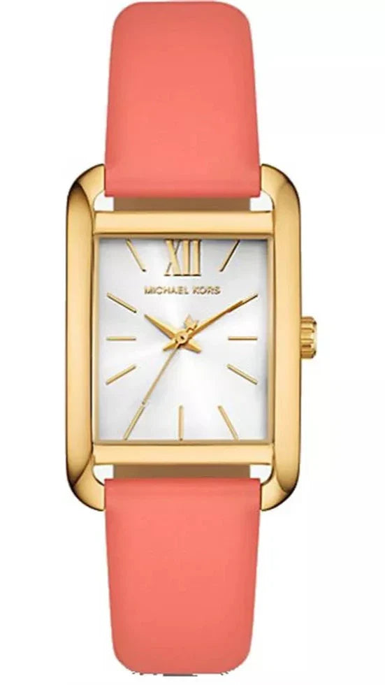 Michael Kors Petite Monroe White Dial Orange Leather Strap Watch for Women - MKO1060 Buy Now By Michael Kors