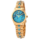 Michael Kors Petite Runway Mercer Blue Dial Gold Steel Strap Watch For Women - MK6673 Buy Now By Michael Kors