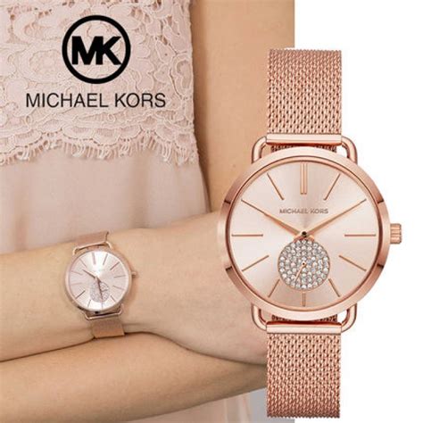 Michael Kors Portia Rose Gold Dial Rose Gold Mesh Bracelet Watch for Women - MK3845 Buy Now By Michael Kors