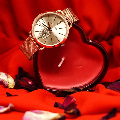 Michael Kors Portia Rose Gold Dial Rose Gold Mesh Bracelet Watch for Women - MK3845 Buy Now By Michael Kors