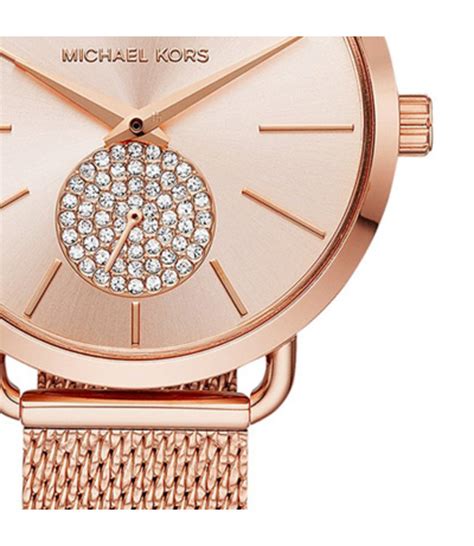 Michael Kors Portia Rose Gold Dial Rose Gold Mesh Bracelet Watch for Women - MK3845 Buy Now By Michael Kors