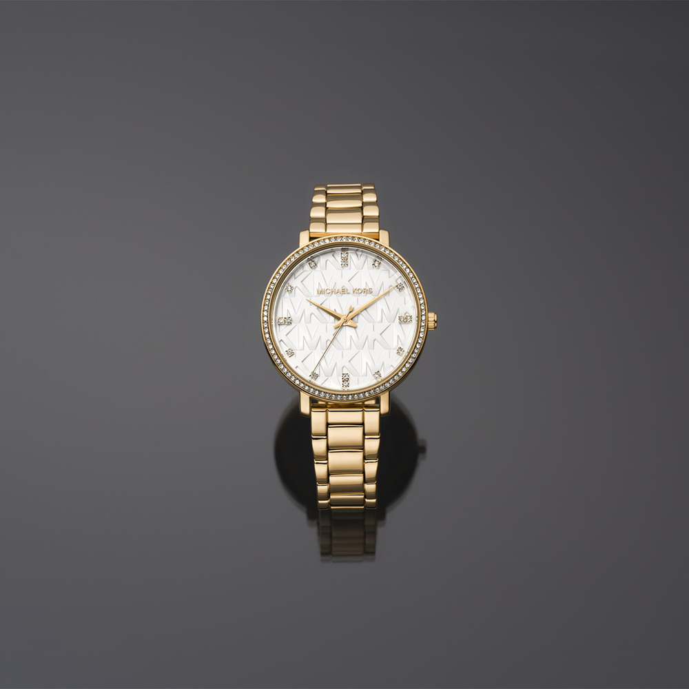 Michael Kors Pyper Three Hand White Dial Gold Steel Strap Watch For Women - MK4666 Buy Now By Michael Kors