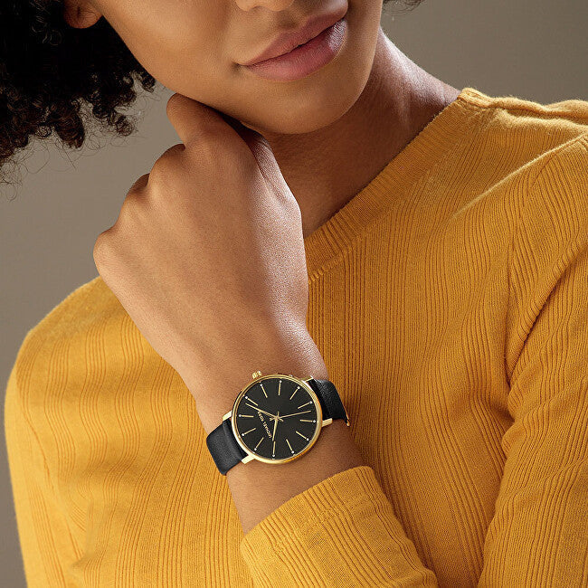 Michael Kors Pyper Black Dial Black Leather Strap Watch For Women - MK2747 Buy Now By Michael Kors