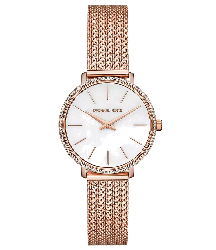 Michael Kors Pyper Quartz Mother of Pearl White Dial Rose Gold Mesh Strap Watch For Women - MK4588 Buy Now By Michael Kors