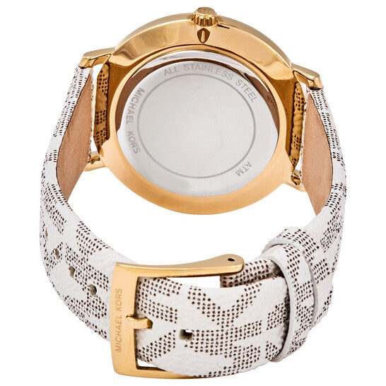 Michael Kors Pyper Quartz Silver Dial White Leather Strap Watch For Women - MK2858 Buy Now By Michael Kors