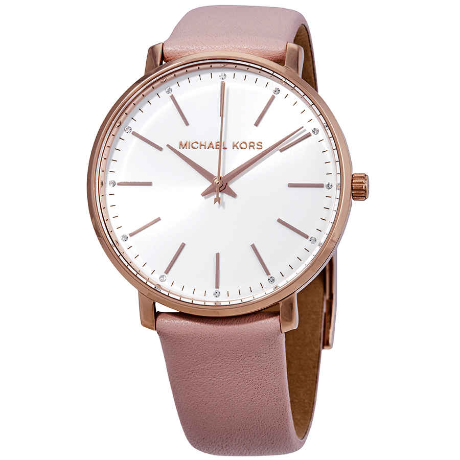 Michael Kors Pyper Analog White Dial Pink Leather Strap Watch For Women - MK2803 Buy Now By Michael Kors