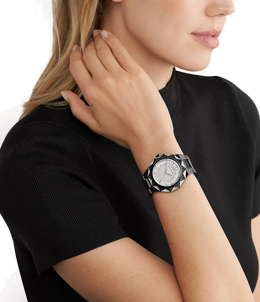 Michael Kors Raquel Three Hand Silver Dial Black Steel Strap Watch For Women - MK4692 Buy Now By Michael Kors