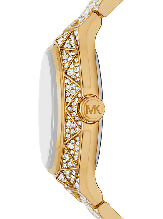 Michael Kors Raquel Three Hand Crystals Gold Dial Gold Steel Strap Watch For Women - MK7398 Buy Now By Michael Kors