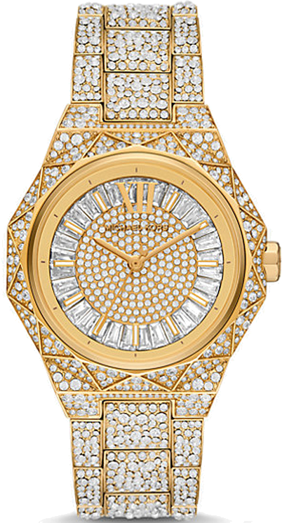 Michael Kors Raquel Three Hand Crystals Gold Dial Gold Steel Strap Watch For Women - MK7398 Buy Now By Michael Kors