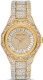 Michael Kors Raquel Three Hand Crystals Gold Dial Gold Steel Strap Watch For Women - MK7398 Buy Now By Michael Kors