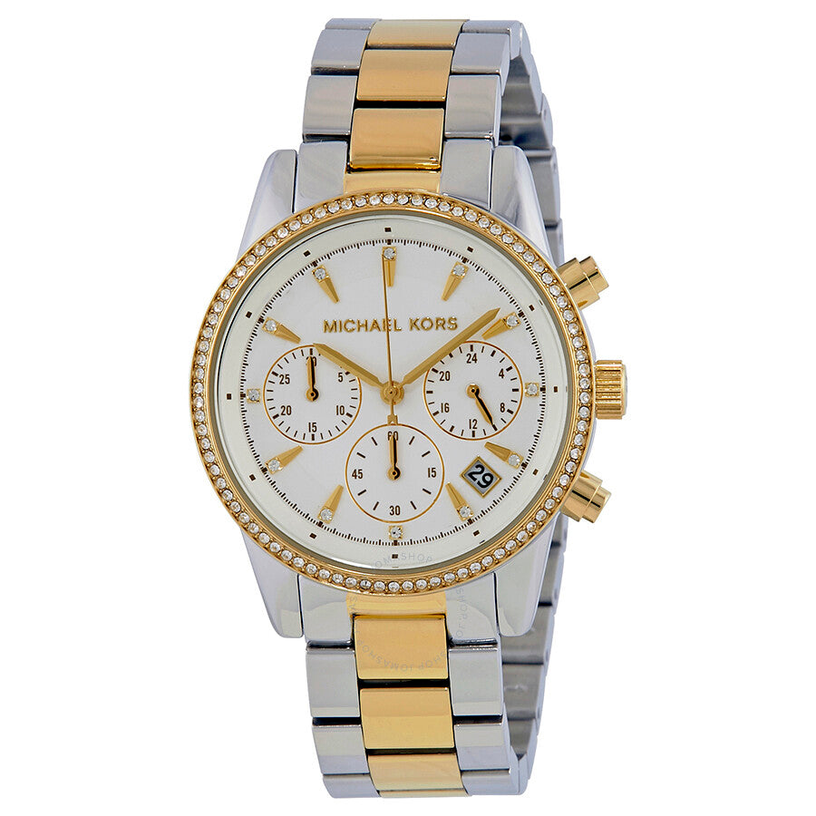 Michael Kors Ritz White Dial Two Tone Steel Strap Watch for Women - MK6474 Buy Now By Michael Kors