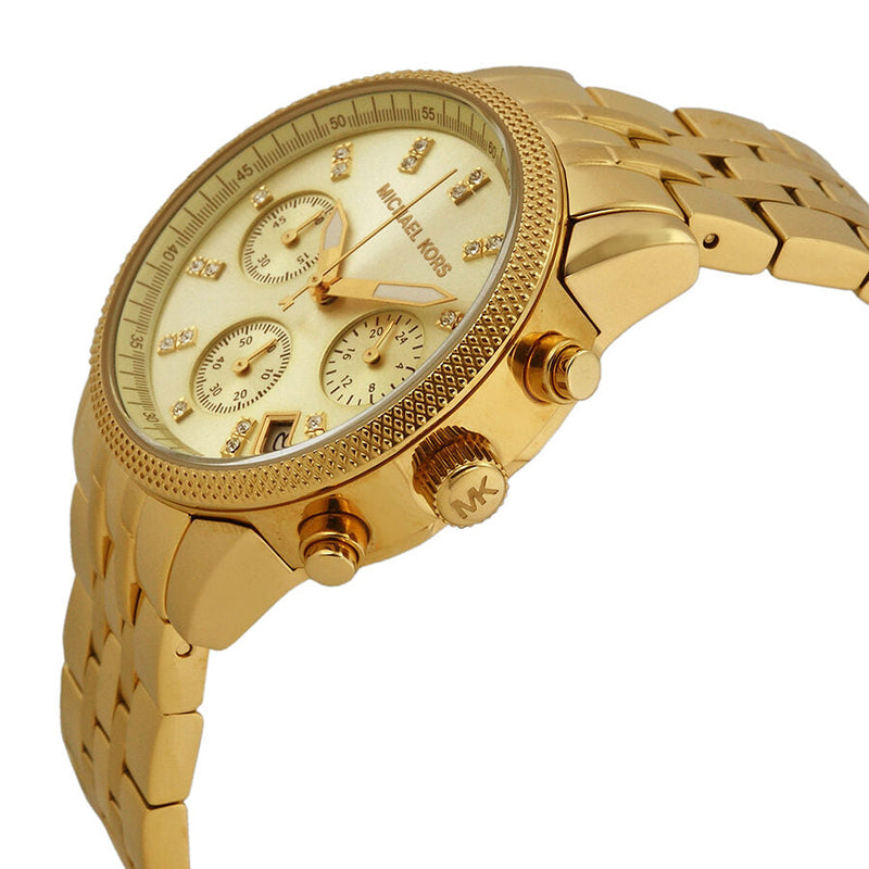 Michael Kors Ritz Chronograph Gold Dial Gold Steel Strap Watch for Women - MK5676 Buy Now By Michael Kors