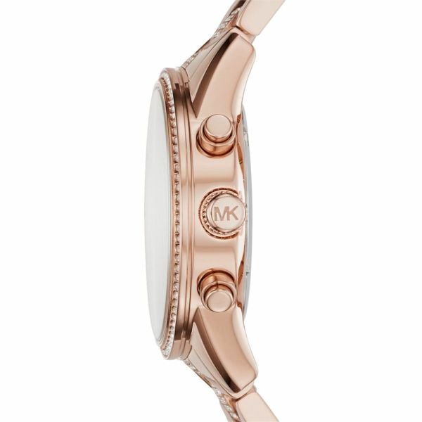 Michael Kors Ritz Chronograph Rose Gold Dial Rose Gold Steel Strap Watch For Women - MK6485 Buy Now By Michael Kors
