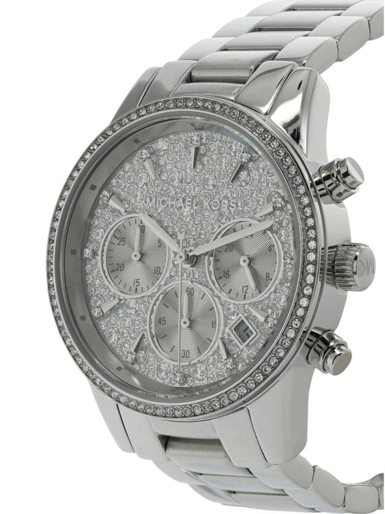 Michael Kors Ritz Chronograph Crystals Silver Dial Silver Steel Strap Watch For Women - MK7301 Buy Now By Michael Kors