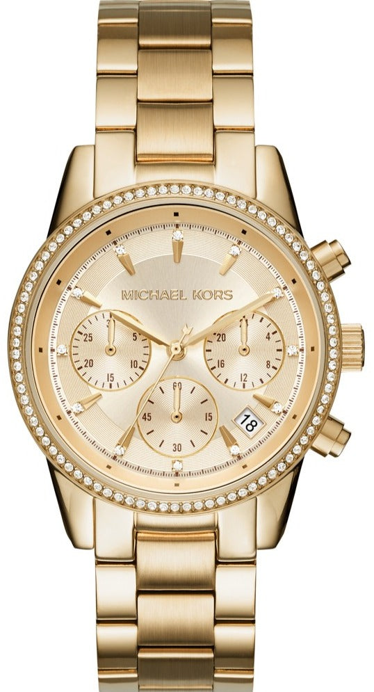 Michael Kors Ritz Gold Dial Gold Steel Strap Watch for Women - MK6356 Buy Now By Michael Kors