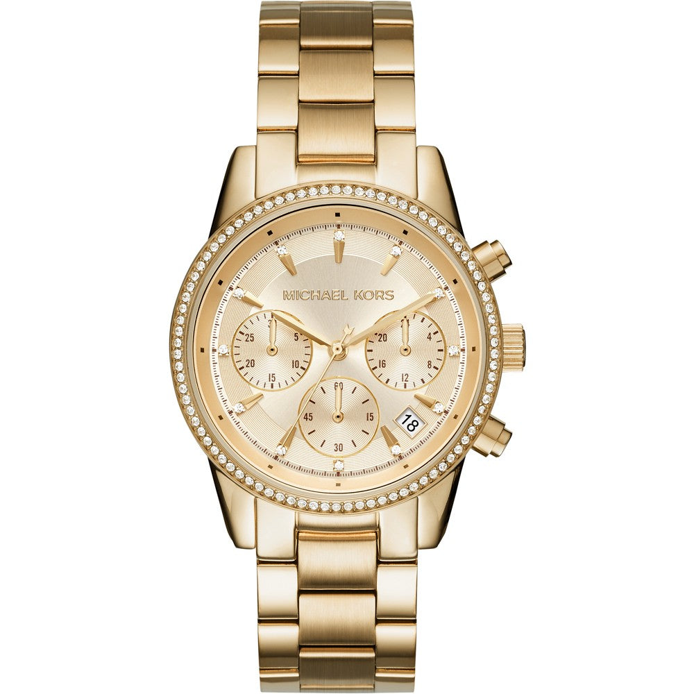 Michael Kors Parker White Dial Gold Steel Strap Watch for Women - MK6056 Buy Now By Michael Kors