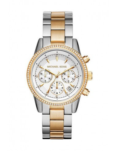 Michael Kors Ritz White Dial Two Tone Steel Strap Watch for Women - MK6474 Buy Now By Michael Kors