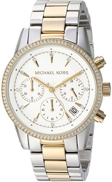 Michael Kors Ritz White Dial Two Tone Steel Strap Watch for Women - MK6474 Buy Now By Michael Kors