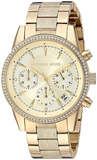 Michael Kors Ritz Chronograph Gold Dial Gold Steel Strap Watch For Women - MK6597 Buy Now By Michael Kors