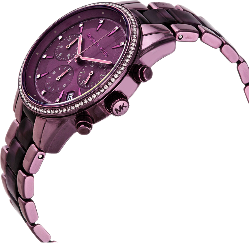 Michael Kors Ritz Chronograph Purple Dial Purple Steel Strap Watch For Women - MK6720 Buy Now By Michael Kors