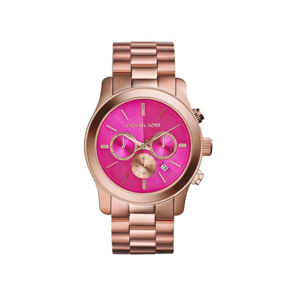 Michael Kors Runway Pink Dial Rose Gold Steel Strap Watch for Women - MK5931 Buy Now By Michael Kors