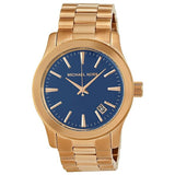 Michael Kors Runway Blue Dial Rose Gold Stainless Steel Strap Watch for Women - MK7065 Buy Now By Michael Kors