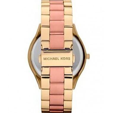 Michael Kors Slim Runway Pink Dial Two Tone Steel Strap Watch for Women - MK3493 Buy Now By Michael Kors