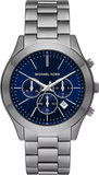 Michael Kors Slim Runway Chronograph Blue Dial Grey Steel Strap Watch For Men - MK8987 Buy Now By Michael Kors