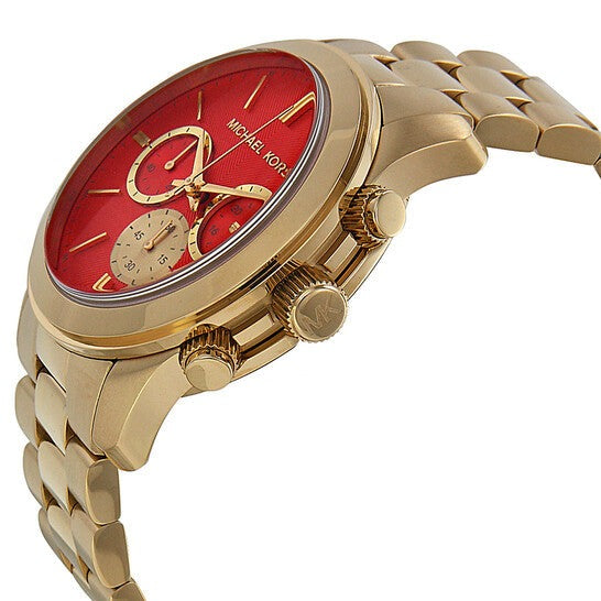 Michael Kors Runway Quartz Orange Dial Gold Steel Strap Watch For Women - MK5930 Buy Now By Michael Kors