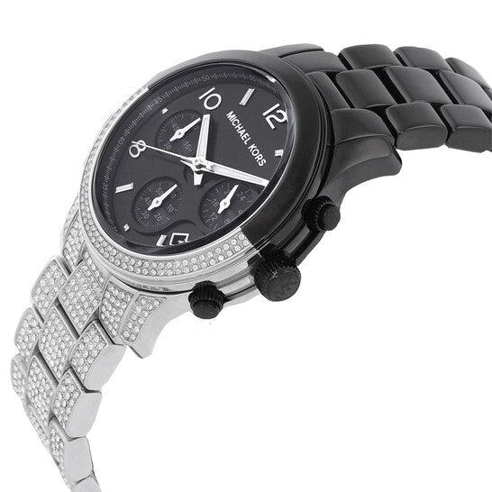 Michael Kors Runway Pavé Black Dial Two Tone Steel Strap Watch for Women - MK7433 Buy Now By Michael Kors