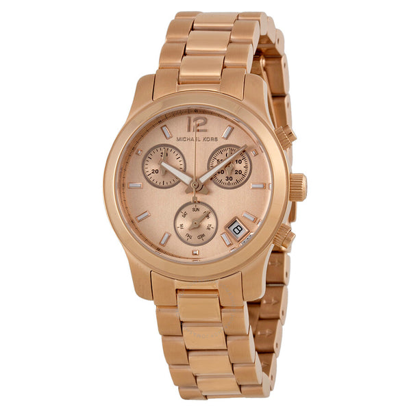 Michael Kors Runway Chronograph Rose Gold Dial Rose Gold Steel Strap Watch for Women - MK5430 Buy Now By Michael Kors