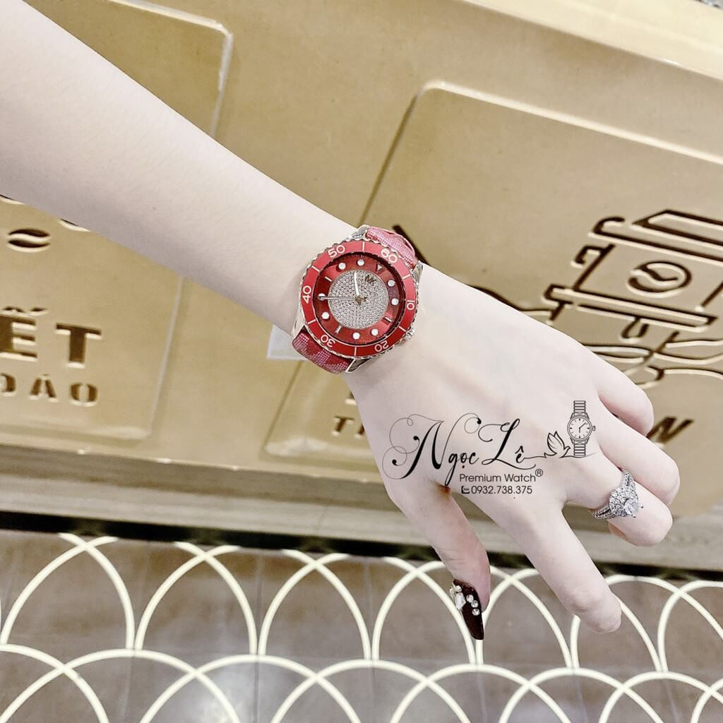 Michael Kors Runway Three-Hand Quartz Red Dial Red Leather Strap Watch For Women - MK7179 Buy Now By Michael Kors