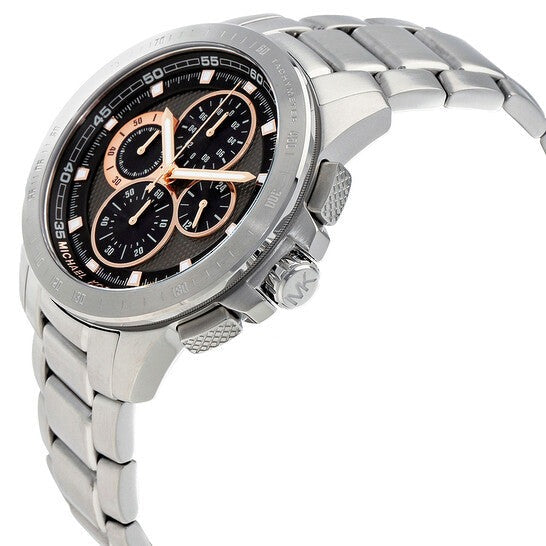 Michael Kors Ryker Chronograph Black Dial Silver Steel Strap Watch For Men - MK8528 Buy Now By Michael Kors