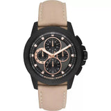 Michael Kors Ryker Chronograph Black Dial Beige Leather Strap Watch For Men - MK8520 Buy Now By Michael Kors