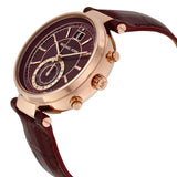 Michael Kors Sawyer Maroon Dial Maroon Leather Strap Watch for Women - MK2426 Buy Now By Michael Kors