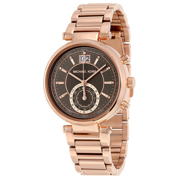 Michael Kors Sawyer Rose Gold Dial Rose Gold Steel Strap Watch for Women - MK6226 Buy Now By Michael Kors