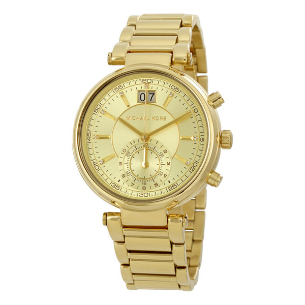 Michael Kors Sawyer White Dial Gold Steel Strap Watch for Women - MK6362 Buy Now By Michael Kors