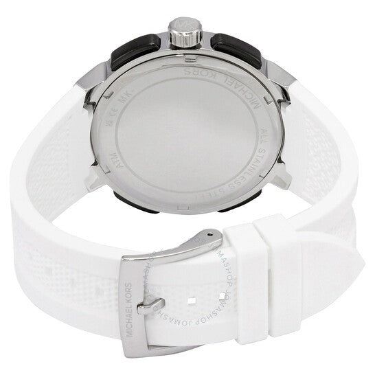 Michael Kors Sidney Multifunction Black Dial White Silicone Strap Watch For Women - MK6947 Buy Now By Michael Kors