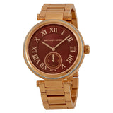 Michael Kors Skylar Maroon Dial Rose Gold Steel Strap Watch for Women - MK6086 Buy Now By Michael Kors