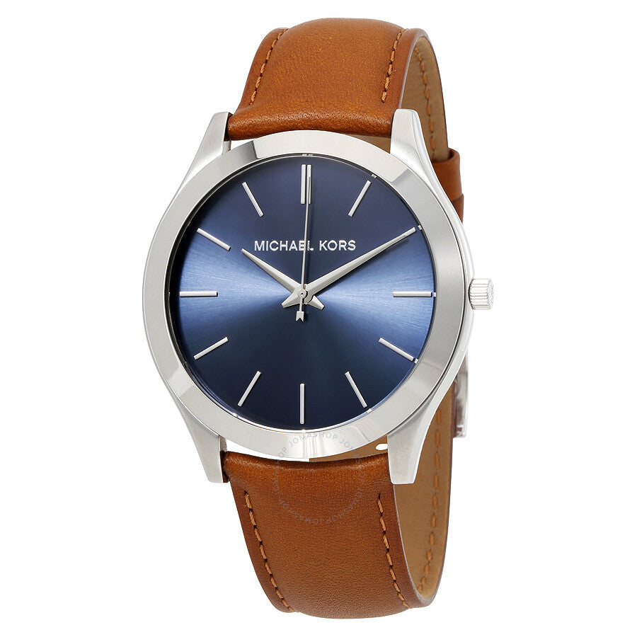 Michael Kors Slim Runway Analog Blue Dial Brown Leather Strap Watch For Men - MK8508 Buy Now By Michael Kors
