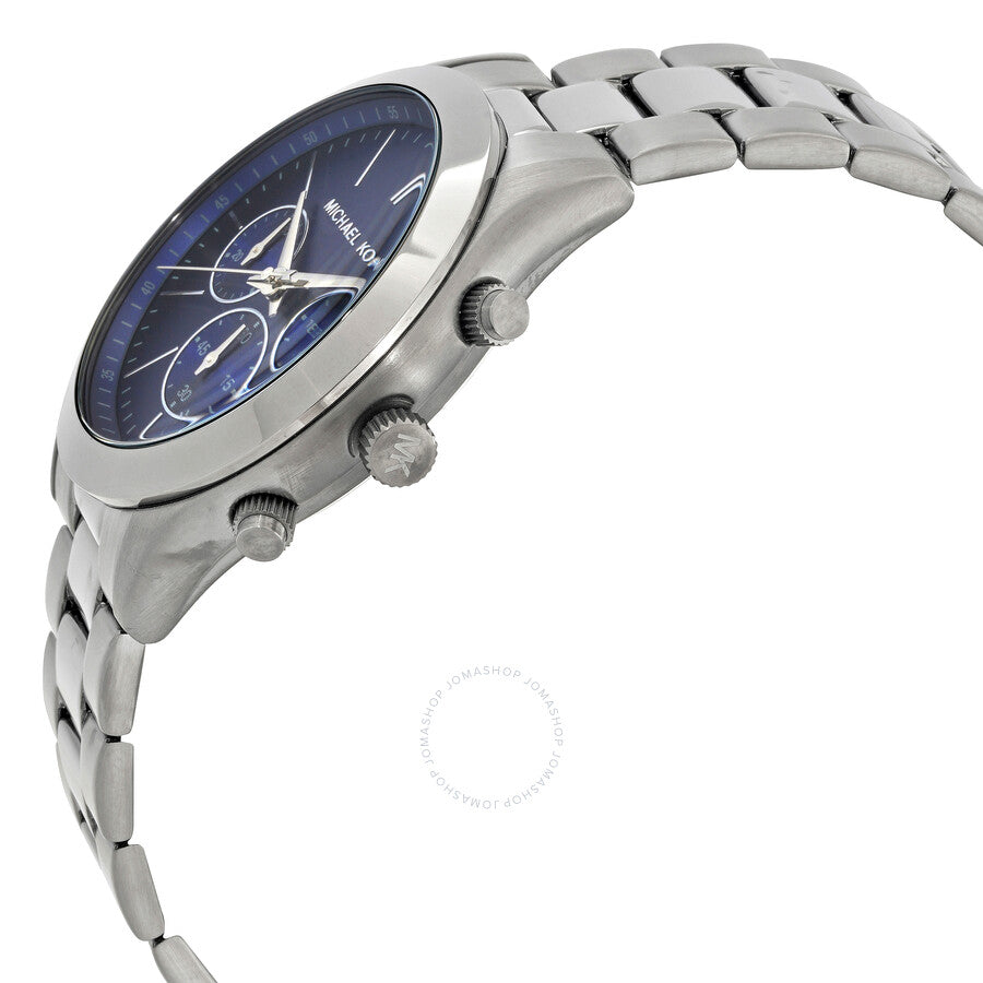 Michael Kors Slim Runway Chronograph Blue Dial Grey Steel Strap Watch For Men - MK8987 Buy Now By Michael Kors