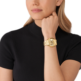 Guess G-Twist Gold Dial Gold Steel Strap Watch for Women - W1082L2 Buy Now By Guess