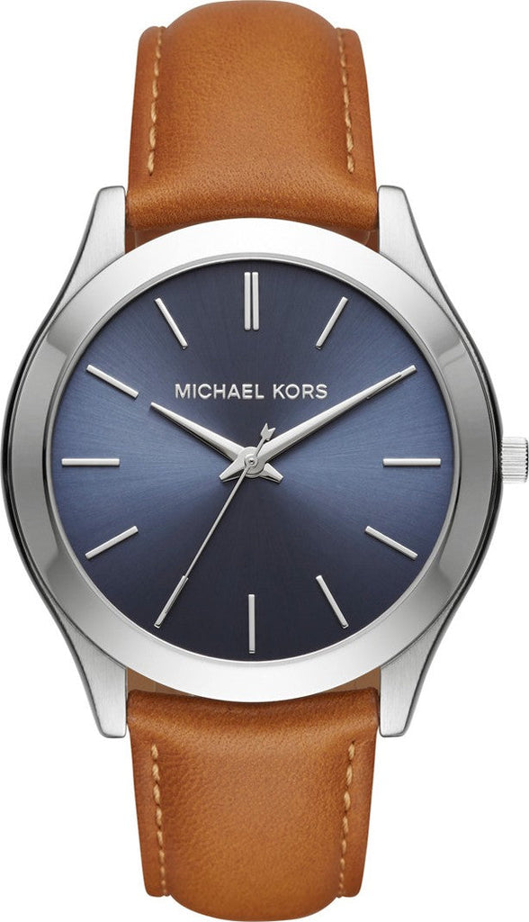 Michael Kors Slim Runway Analog Blue Dial Brown Leather Strap Watch For Men - MK8508 Buy Now By Michael Kors