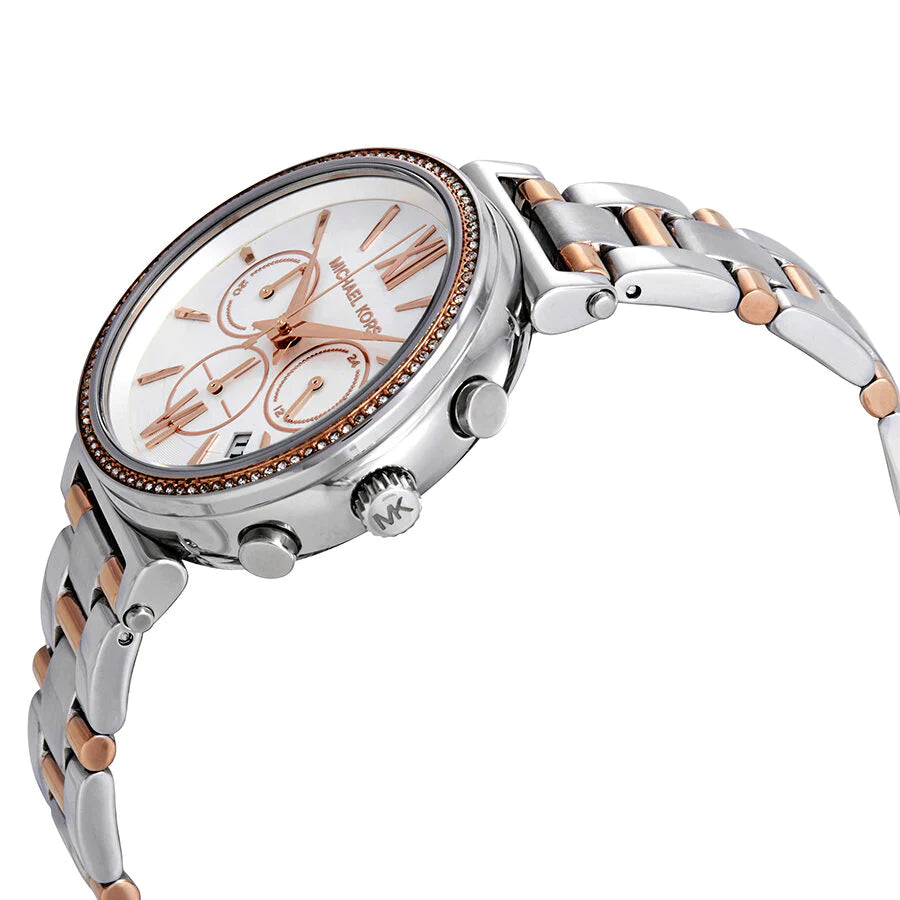 Michael Kors Sofie Chronograph Quartz White Dial Two Tone Steel Strap Watch For Women - MK6558 Buy Now By Michael Kors