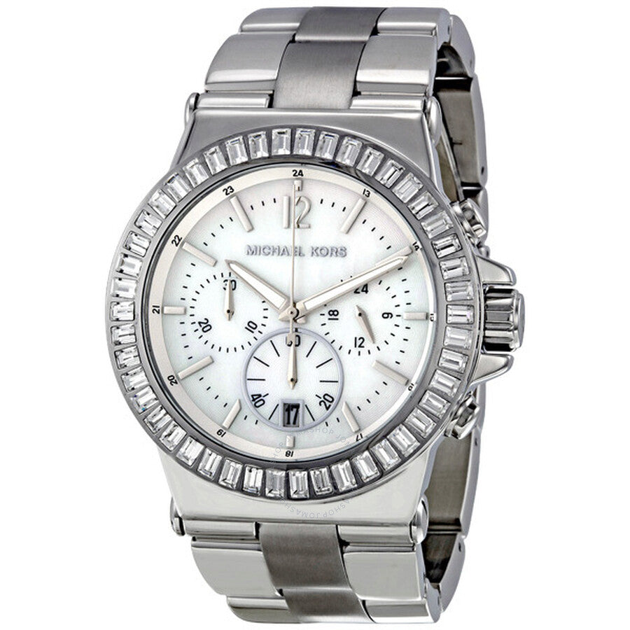 Michael Kors Dylan Glitz Chronograph White Dial Silver Steel Strap Watch For Women - MK5411 Buy Now By Michael Kors