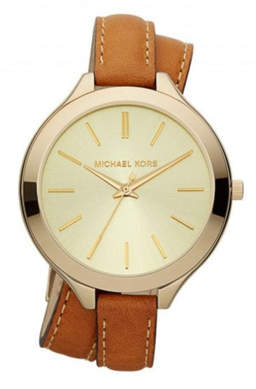 Michael Kors Runway Gold Dial Brown Leather Strap Watch For Women - MK2256 Buy Now By Michael Kors