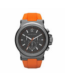 Michael Kors Dylan Chronograph Grey Dial Orange Rubber Strap Watch for Men - MK8296 Buy Now By Michael Kors